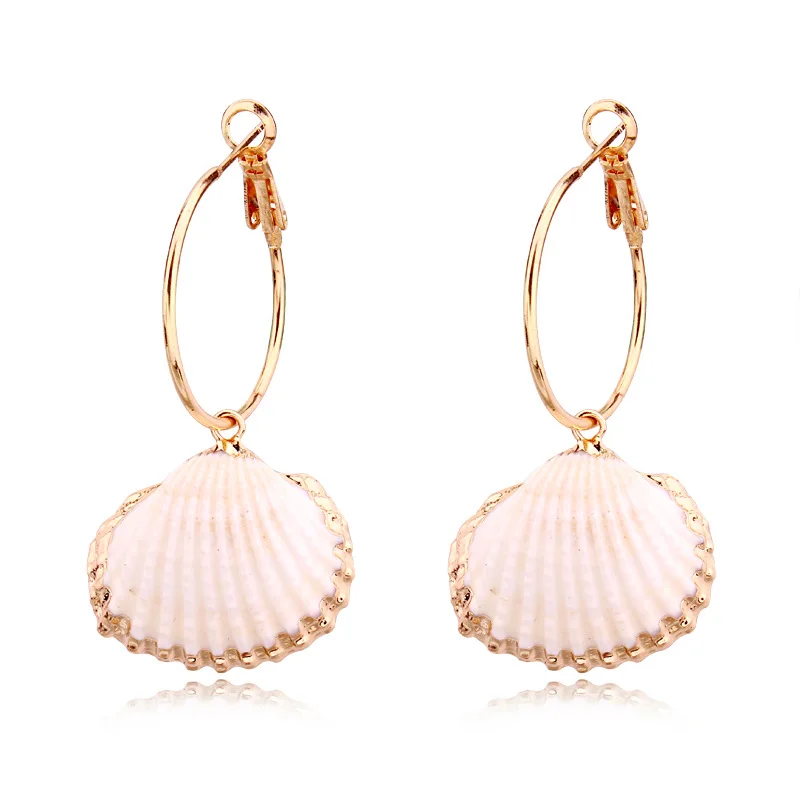 Женские серьги-капельки boho модные длинные серьги белого цвета в виде морской