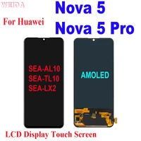 6 39 super amoled for huawei nova 5 lcd display touch digitizer assembly sea al10 sea tl10 sea lx2 for huawei nova 5 pro lcd