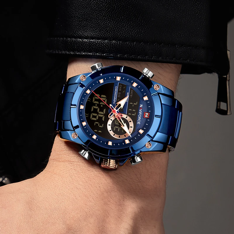 NAVIFORCE часы Топ люксовый бренд мужские спортивные военные водонепроницаемые