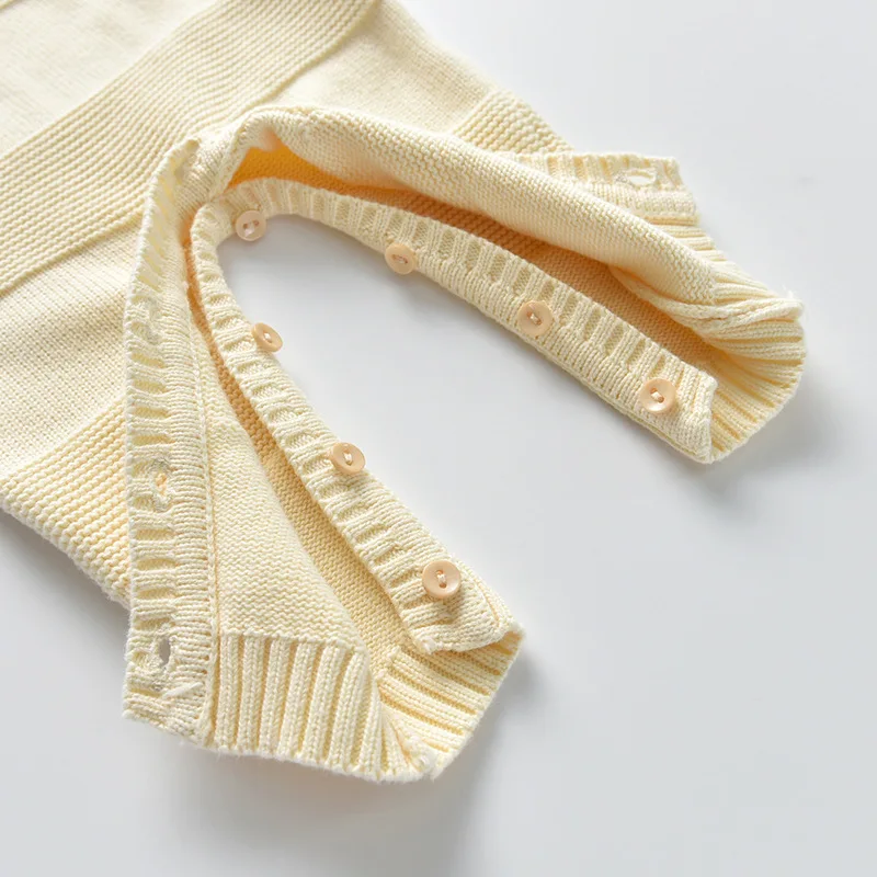 

2021 Newborn Baby Knitted Romper Baby Boy Clothes Coveralls Infant Girl Knitting Jumpsuit Toddler Long Sleeves Jumpsuit Knitwear