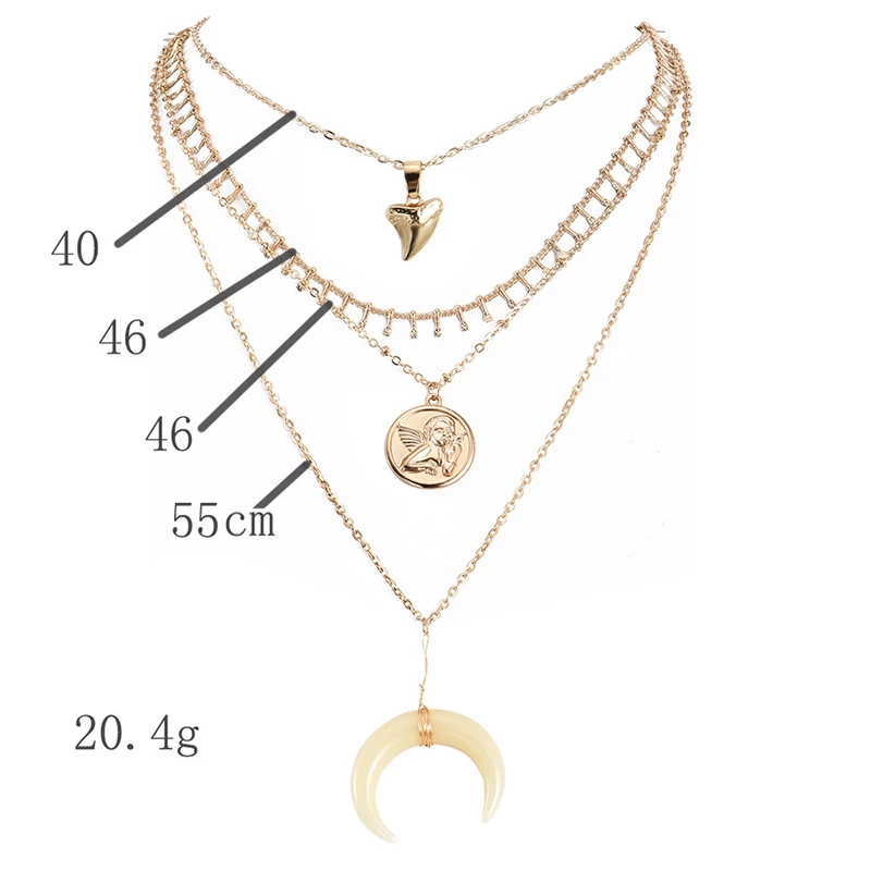 4 шт./компл. романтичные женские ожерелья подвеска в форме сердца Купидона Луны