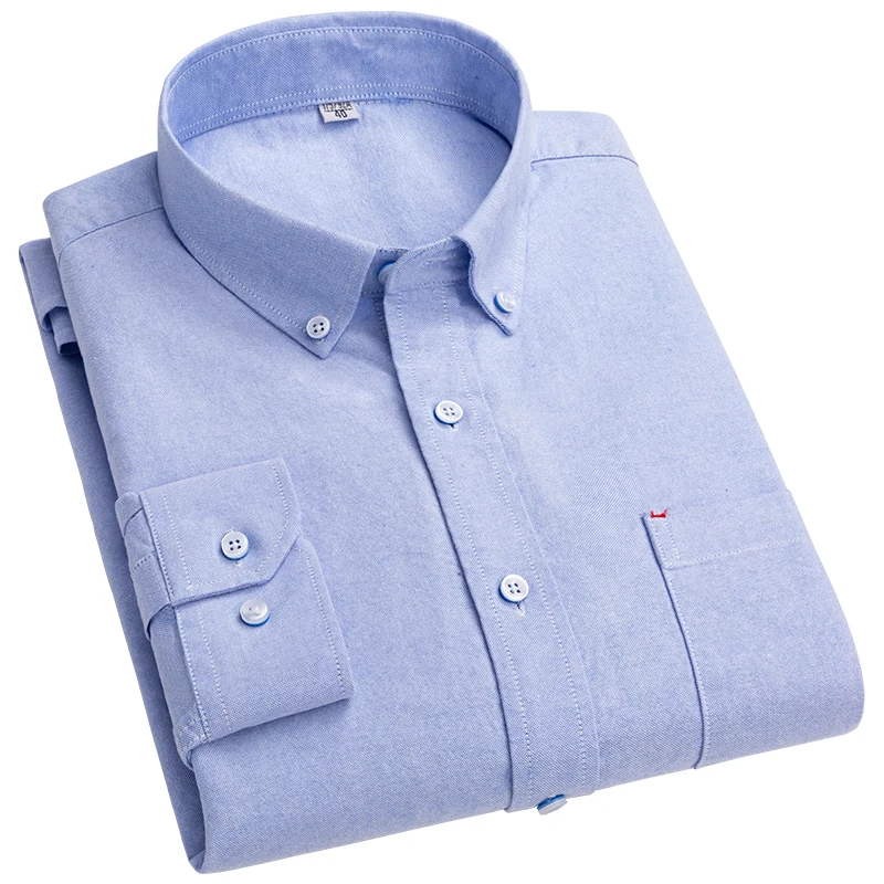

Men's Oxford Casual Shirts Spring Long Sleeve Plaid Soild Stripe Pure Cotton Social Office Standard-fit Button Design Work Blous