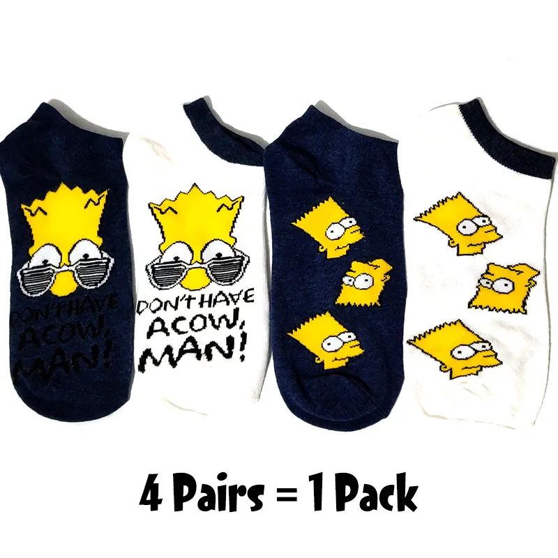 4 Pairs-6 4 пар/упак. Новые мужские носки хлопковые с забавным рисунком для семьи новые милые носки до лодыжки забавные счастливые носки с животными женские Тапочки - Цвет: 4 Pairs-6