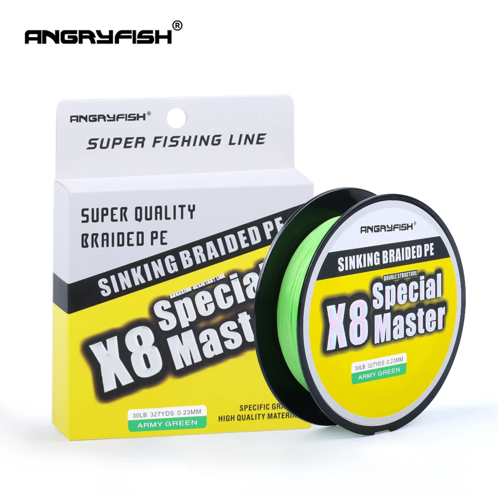 Angryfish x8 300M Master Series 8 + 1 быстротонущая плетеная линия двойная конструкция прочная