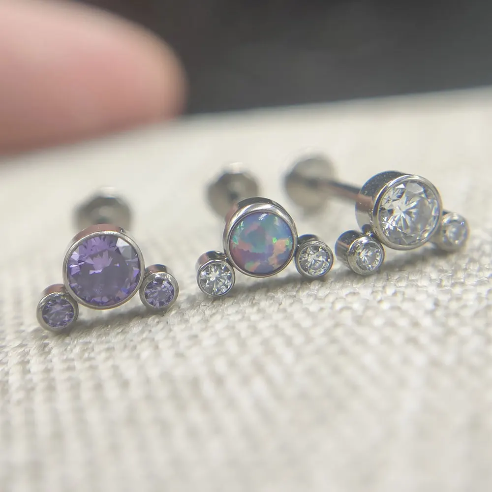 

16G Implant Grade Internal Thread ASTM F136 Titanium Labret Jewelry for Lip Tongue Helix Tragus Cartilage Ear Piercings
