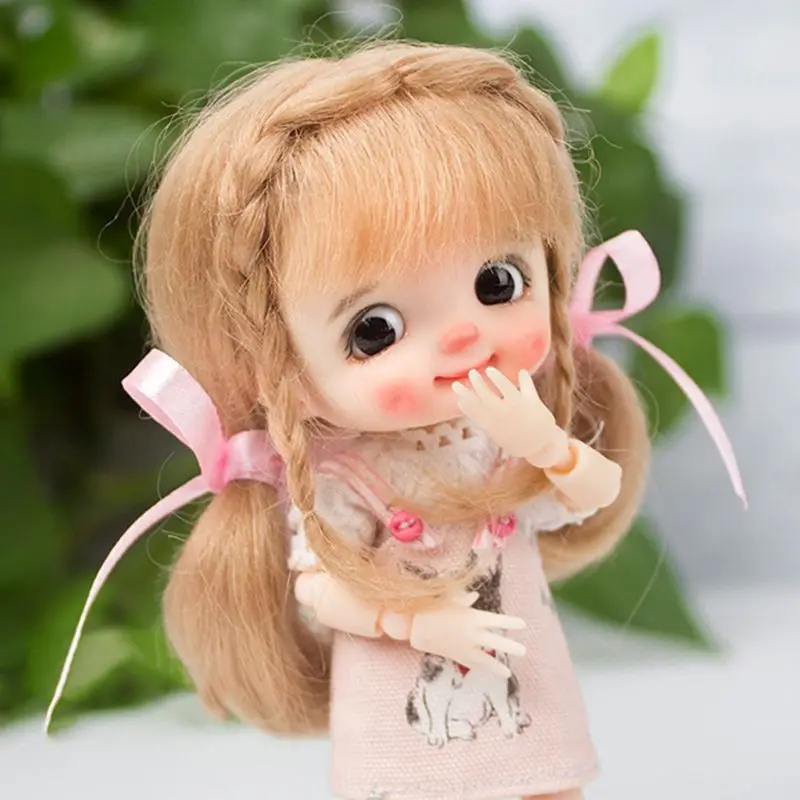

Lovely Ponytail 1/8 Doll Wig Soft Fiber Bob Hair for 14-15cm Head Circumference G99C