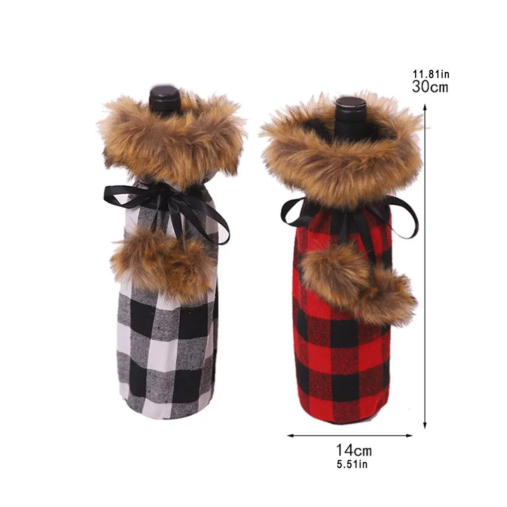 

Christmas Ornaments Christmas Lattice Wine Bottle Cover Dust Cover Wine Bottle Cover Party Ornament Table Xmas Decorations