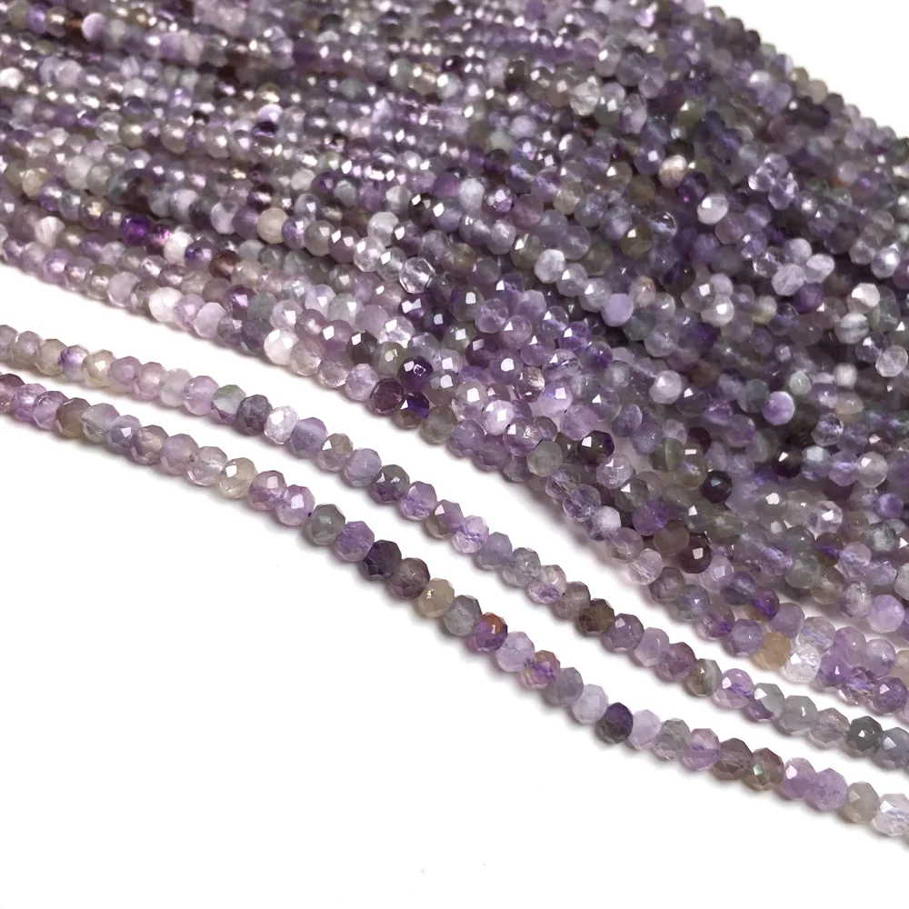 

Natural Stone Amethysts Beads Faceted Section Loose Spacer Beads for Necklace Bracelet Jewelry Making DIY Supplies