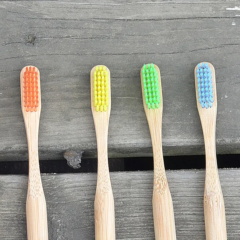 Набор из 5 натуральных бамбуковых зубных щеток Экологически чистая щетина зубная