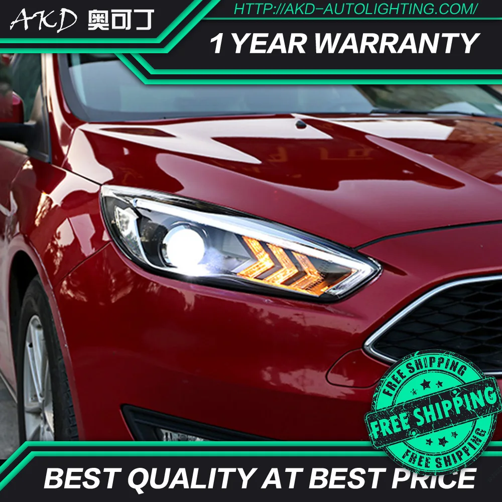 АКД автомобильного тюнинга поперечная балка для Ford Focus 2015 светодиодный фары DRL