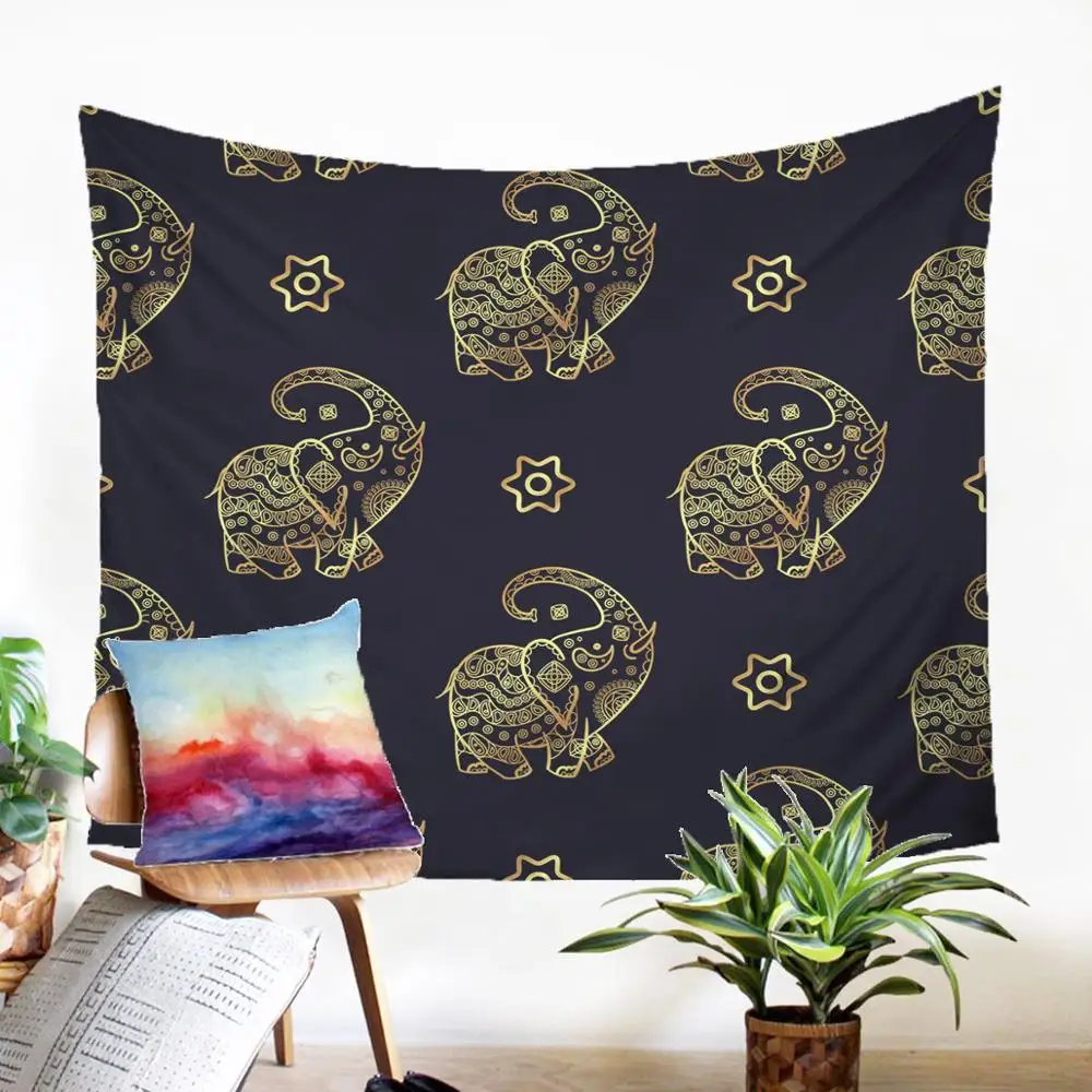 Настенный Ковер с рисунком гобелен слона домашний текстиль для гостиной спальни
