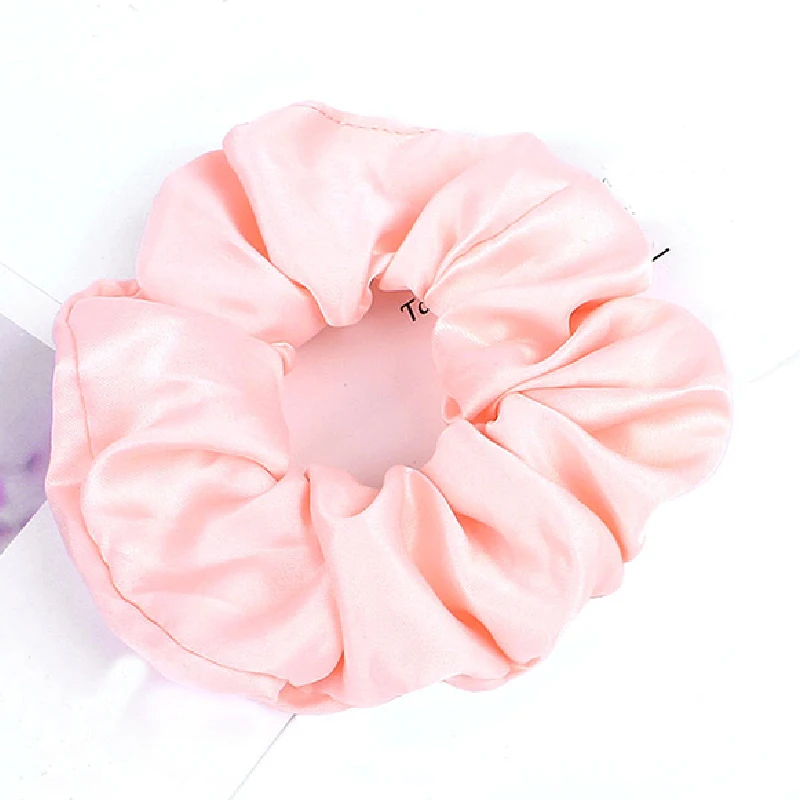 Solid Color Silk like Scrunchie Hairbands Hair tie Accessories Satin Stretch Ponytail Holders Handmade Gifts |