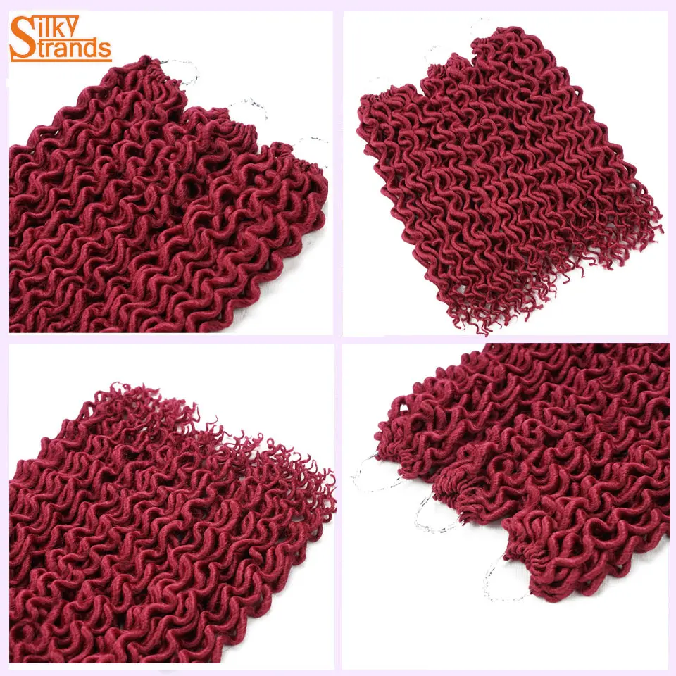 Silky Strands Goddess Locs Crochet Hair Extensions Fiber Braids Synthetic Baiding Bulk Black Brown 16inch |