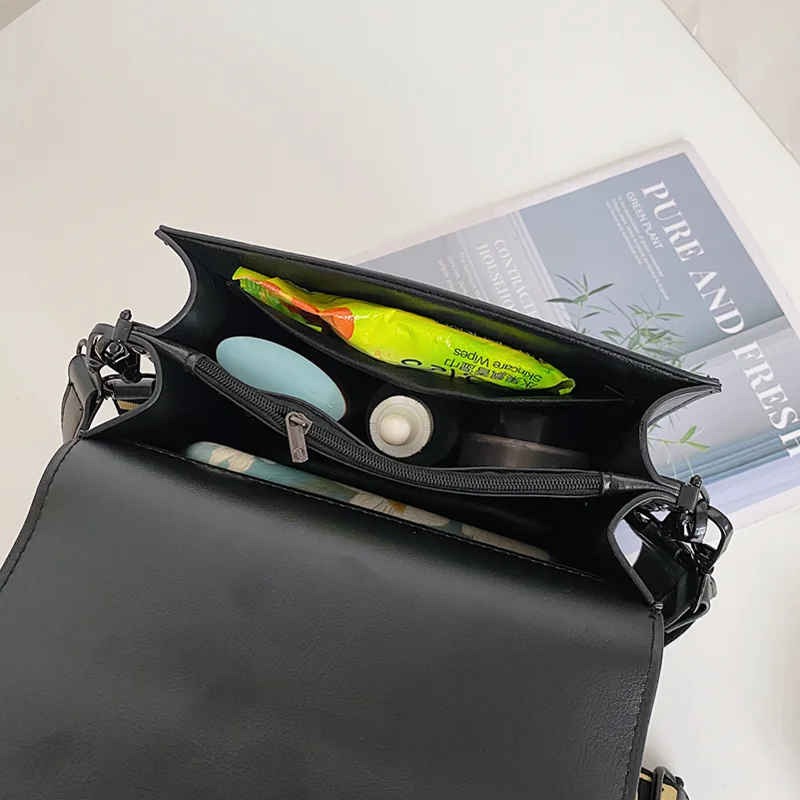 

White Small Flap Messenger Bags for Women 2020 High Quality Leather Crossbody Sling Bag Lady Solid Color Wide Shoulder Strap Bag