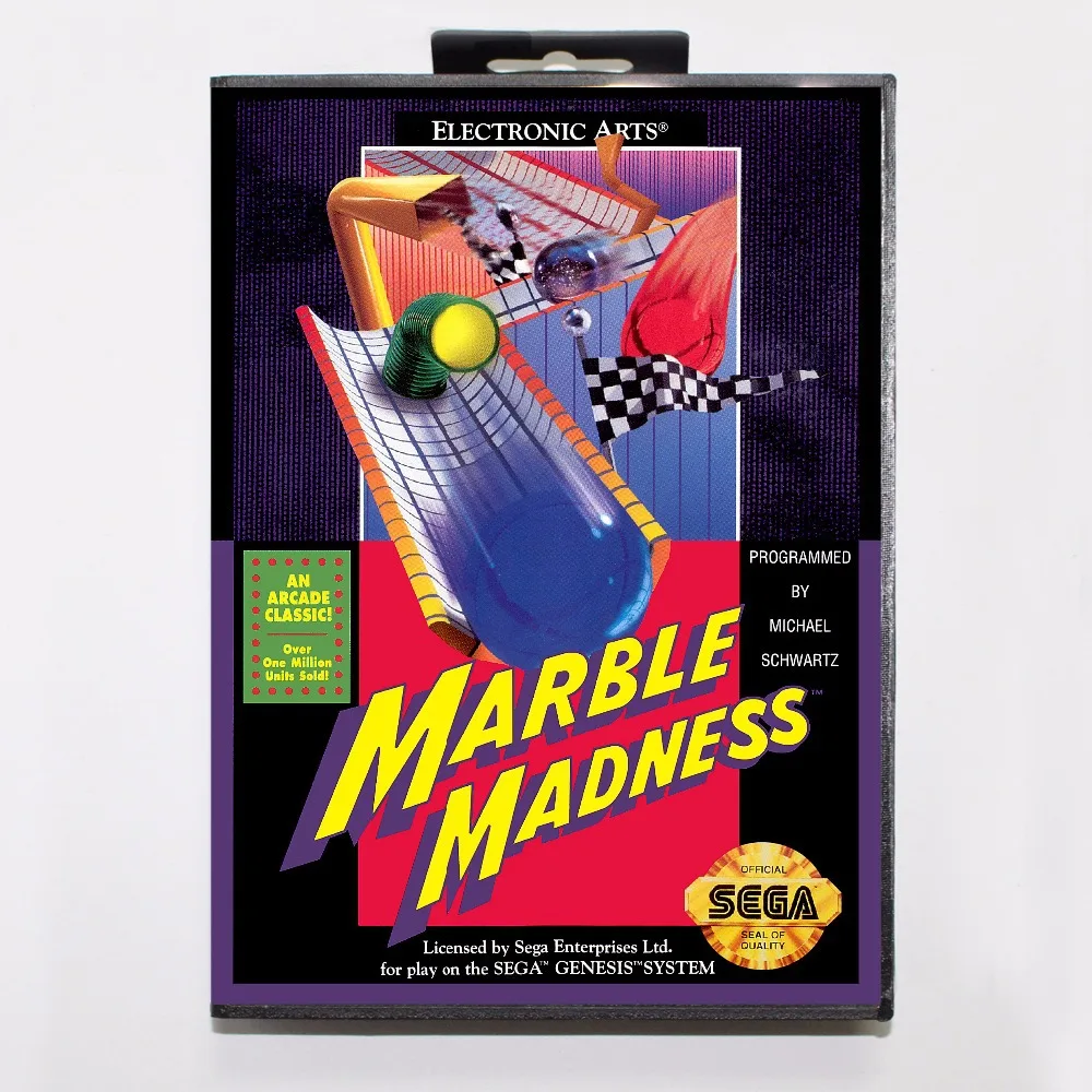 Лидер продаж картридж с играми Marble Crazy 16 бит игровая карта MD в розничной коробке