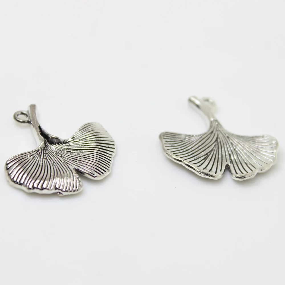 Подвеска гингко с отцом гинкго билоба античное серебро 10 шт. 22x24 мм | Украшения и