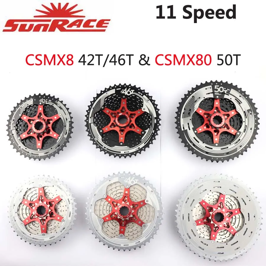 

SunRace CSMS8 CSMX8 MX80 11 Speed Wide Ratio Bike Bicycle Cassette Mountain Bicycle Freewheel 11-42T 11-46T 11-50T 11-51T