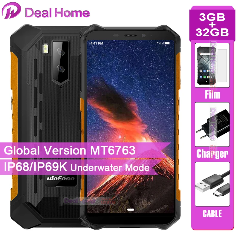 Смартфон Ulefone Power X5 IP68 Android 5 дюймов 3 Гб+32 Гб 5000 мА/ч 4G для двух сим карт|Смартфоны| |