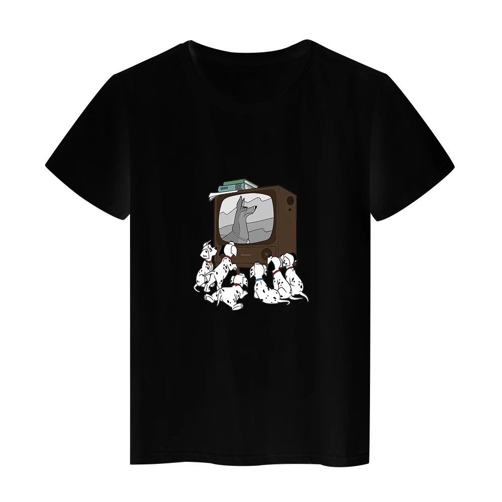 

Disney 101 Dalmatians Plus Size Tshirt Casual Unisex Clothes Undefined Short Sleeve 90S Fashion European Gothic Victorian Punk