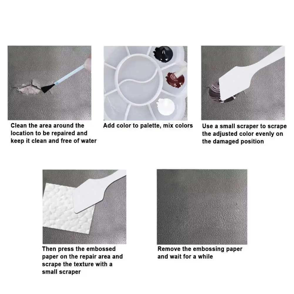 

20ml Advanced Leather Repair Gel Car Interior Home Multifunctional Leather Repair Cream Leather Complementary Color Repair Tool