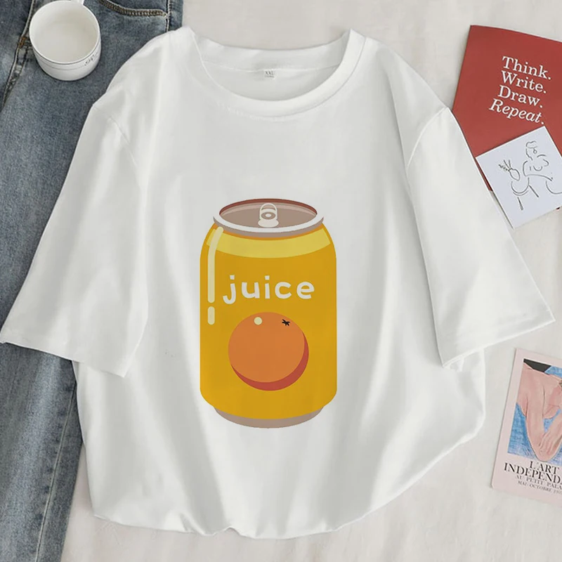 

Japan Strawberry Juice Graphic Print T-shirt Women 2021 New Summer Fashion Tshirt Tee Harajuku Aesthetic Pink Top Female T Shirt