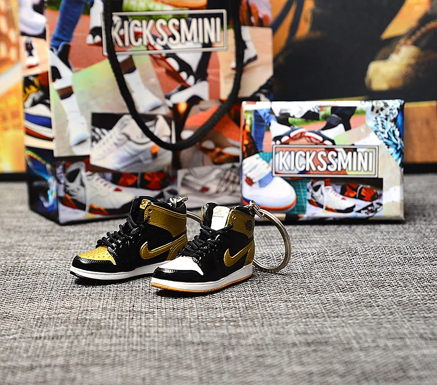 a pair w metal ring Персональный DIY Jordan Generation AIR JORDAN 1 chicago 3D кроссовок фигурный брелок сумка Подвеска парный брелок - Цвет: a pair w metal ring