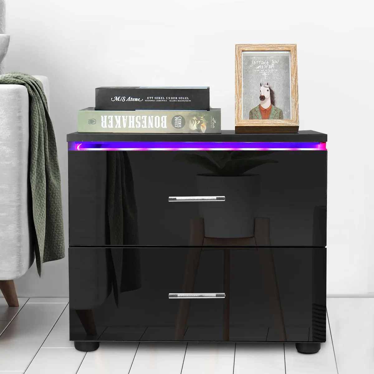 

Высокий глянцевый RGB светодиодный журнальный столик мебель для гостиной современный прикроватный столик диван боковые столы шкаф для хранения нагрудный столик