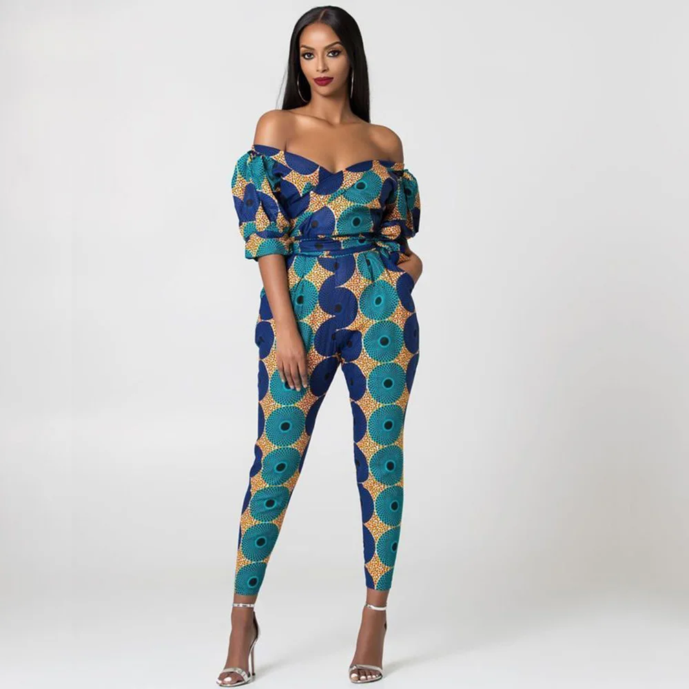 Повседневный женский комбинезон осень 2020 одежда в африканском стиле с принтом