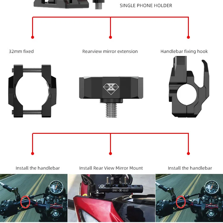 Держатель для телефона в байкерском стиле SPIRIT BEAST держатель подставка автомобиля