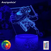 newest acrylic 3d lamp levi ackerman attack on titan for home room decor light child gift levi ackerman led night light anime
