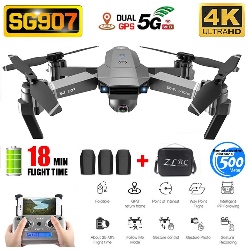 GOOLRC SG907 GPS Радиоуправляемый Дрон с камерой HD 4K 5G Wifi оптический поток