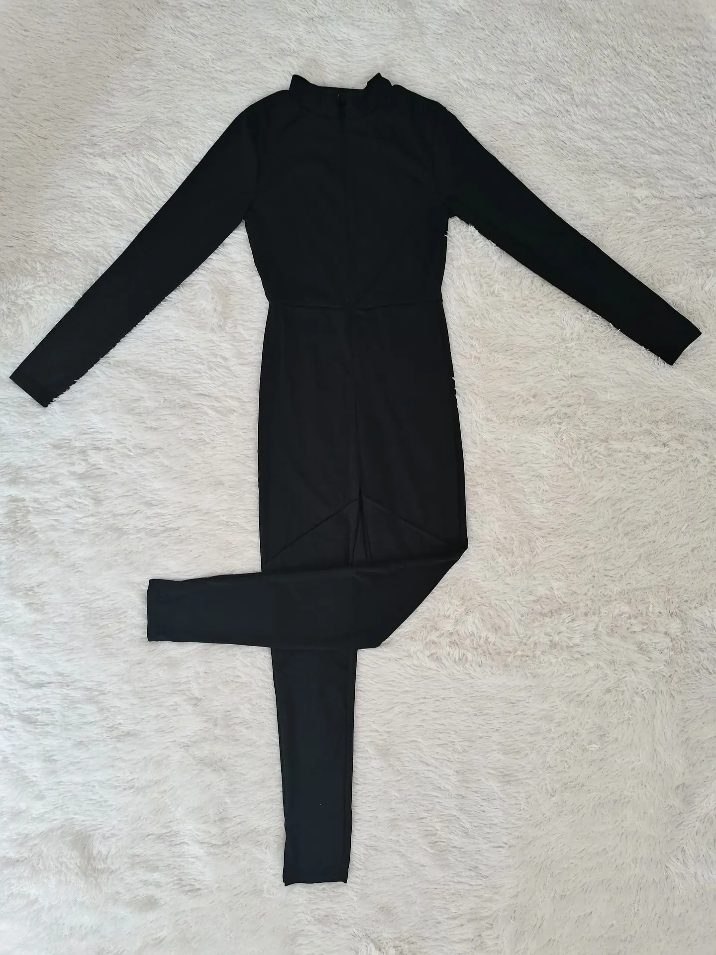 

Sexy Solid Color Long Sleeve Deep V Bodycon Rompers Womens Jumpsuit Sporyt Suit Fashion Zip Up Long Pants Overalls Fitness Set