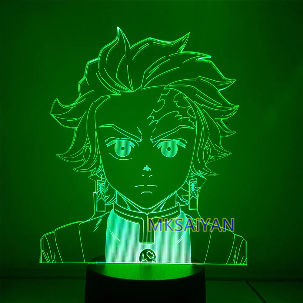 Demon Slayer экшн аниме 3D изменение цвета Светодиодная фигурка Kimetsu no Yaiba Kamado Nezuko Kamado Tanjirou настольная визуальная модель подарок игрушка