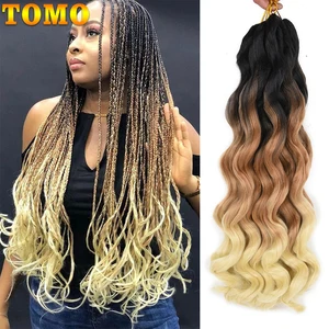 Предварительно растянутые плетеные волосы TOMO, Синтетические длинные профессиональные волосы для плетения, закручивания, не требует горячей воды, Yaki, волнистые волосы