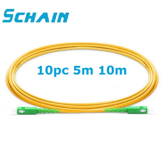 SC APC Patchcord 5m 10m optical fiber Patch cord SC 2.0mm PVC G657A Fiber Jumper SM FTTH Optical fiber Cable SC APC connector