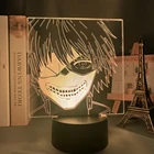 Аниме Токийский Гуль Кен канеки 3d лампа для спальни Декор ночсветильник крутой подарок на день рождения Токийский Гуль светодиодный ночсветильник Кен канеки