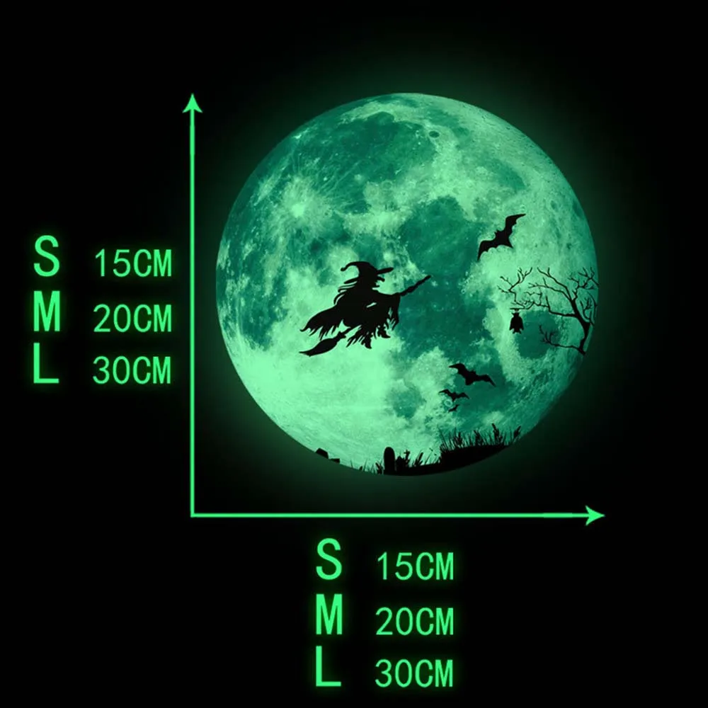 3D светится в темноте фосфоресцирующие луна люминесцентные ТВ светящаяся