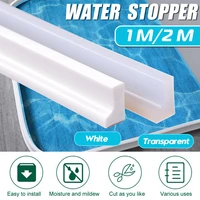 1m2m silicone bathroom water stopper blocker shower dam non slip dry and wet separation flood barrier door bottom sealing strip