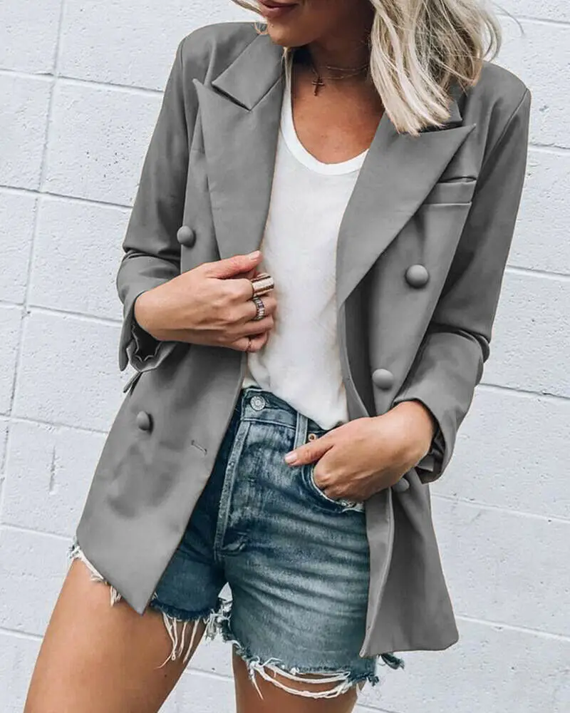 

Women 2019 Fashion Spring Autumn Coat Casual Female Office Lady Suit Slim Fit Button Jackets Coat