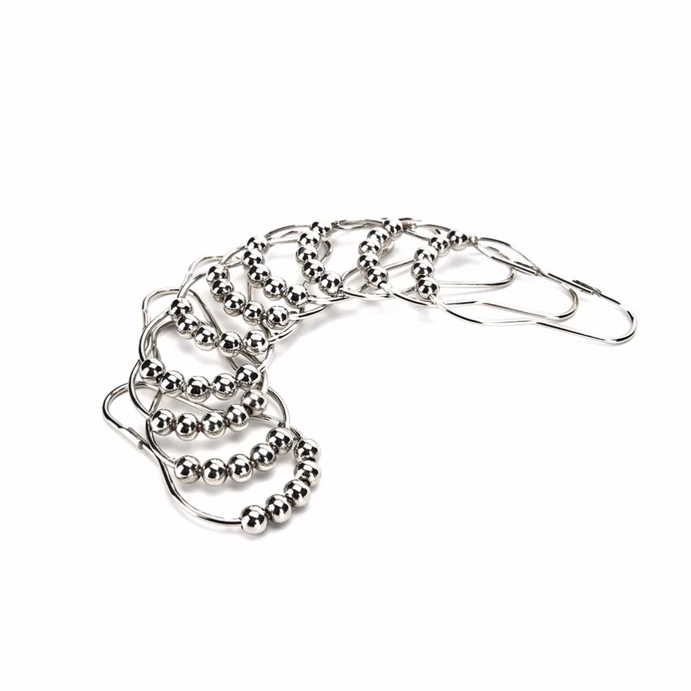 12 шт./упак. Ванна Шторы роллер душ кольца крючки 5 роликовый полированный сатин