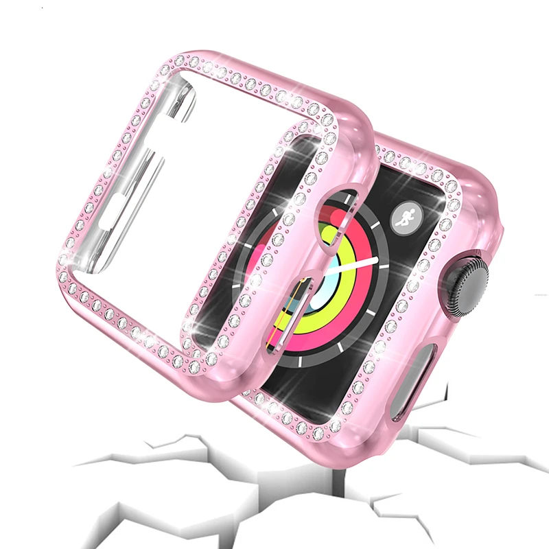 Алмазный чехол для apple watch Series 5 44 мм 40 мм iWatch 4 защитная крышка экрана PC Watch Case для apple watch 3 Case 38 мм 42 мм