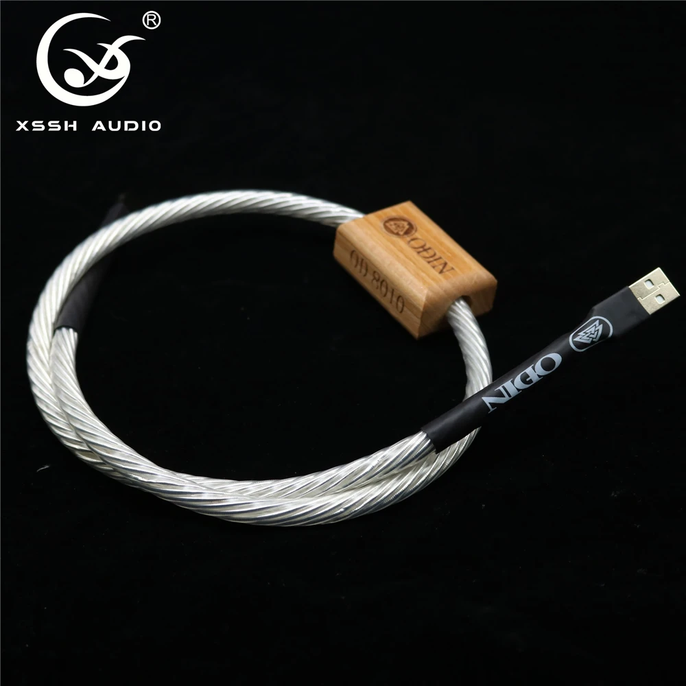 HiFi Hi-end USB female male A B type XSSH audio Silver Plated shield USB3.0 second-hand Hifi Data Cable | Электроника