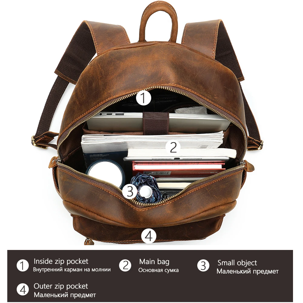 

MVA Genuine Leather Backpack Men Laptop Vintage Crazy Horse Leather Backpacks For School Bag Mochilas Travel Back Pack Male Bags