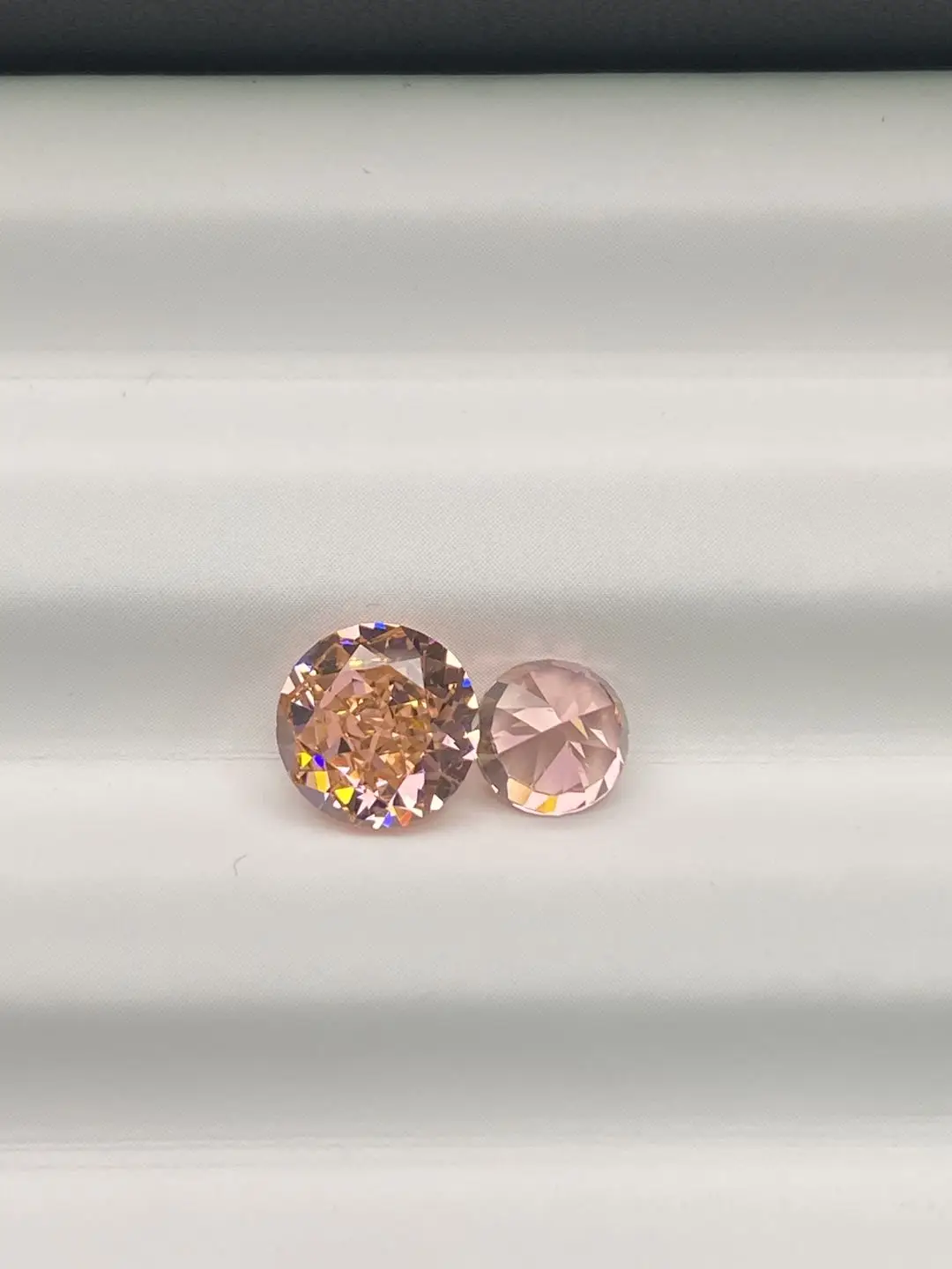 Pirmiana Hot Sale Crushed Ice Cutting Round Shape Paparacha Color CZ Gemstone for Diy Jewelry Rings Earrings Necklaces Making