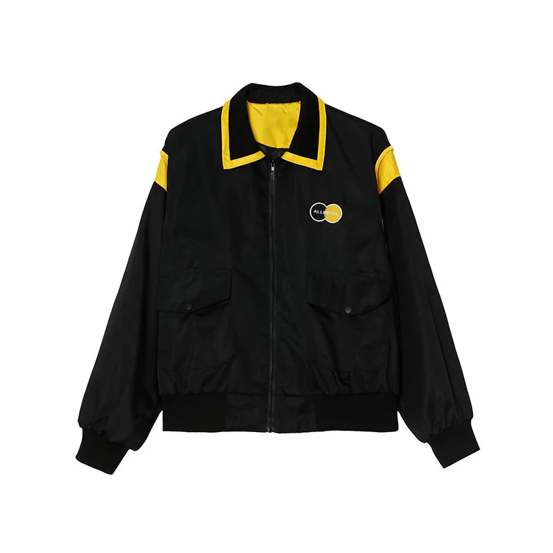 

IEFB Men's Jacket Chaqueta Hombre Streetwear Coats 2021 Spring New Contrast Color Patchwork Loose Zipper Clothes Jaqueta 9Y6185