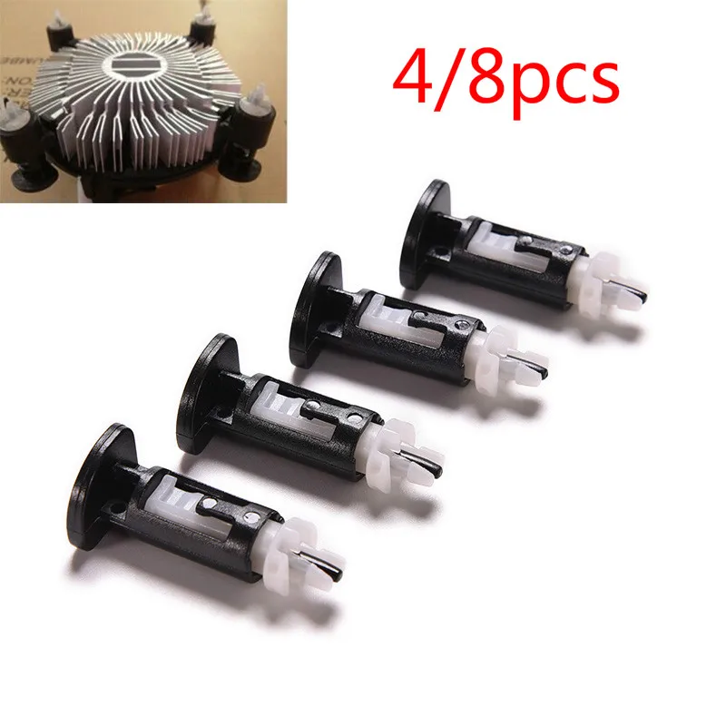 

4pcs/8pcs Plastic Mounting Clip for Intel 4 Way CPU Coolers 1155 775 CPU Heatsink Mount Pin Plastic Push Screw Cooler Fan