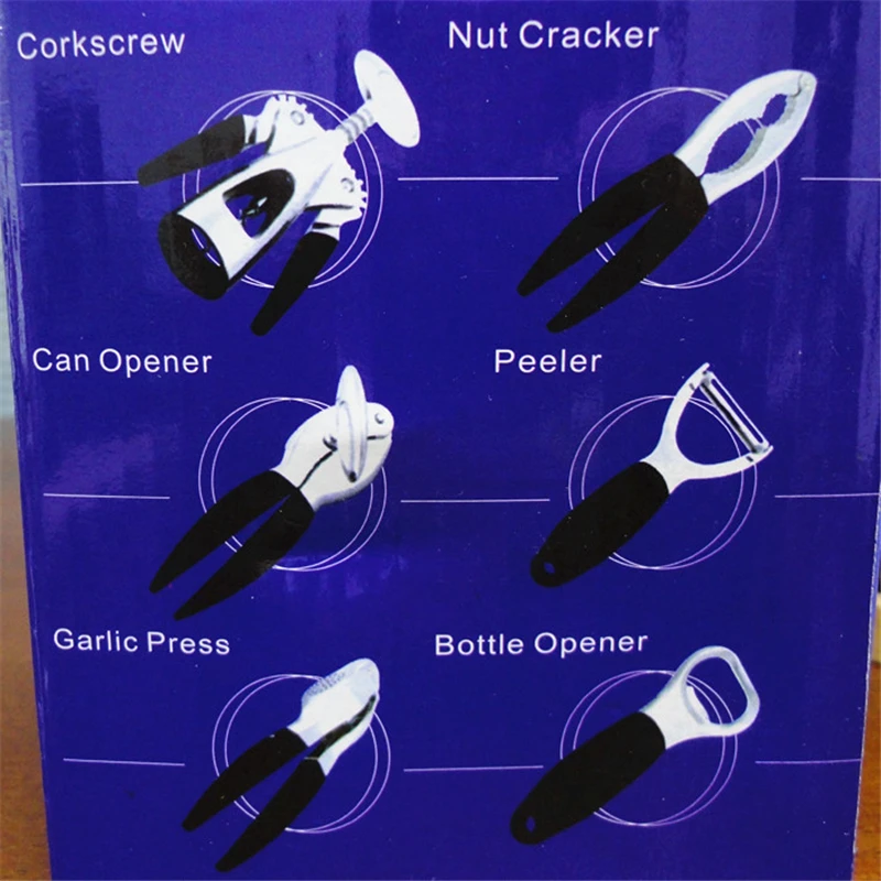 7 шт. комбинация открывалка для бутылок и Овощечистка зажим Бытовая Посуда Чеснок