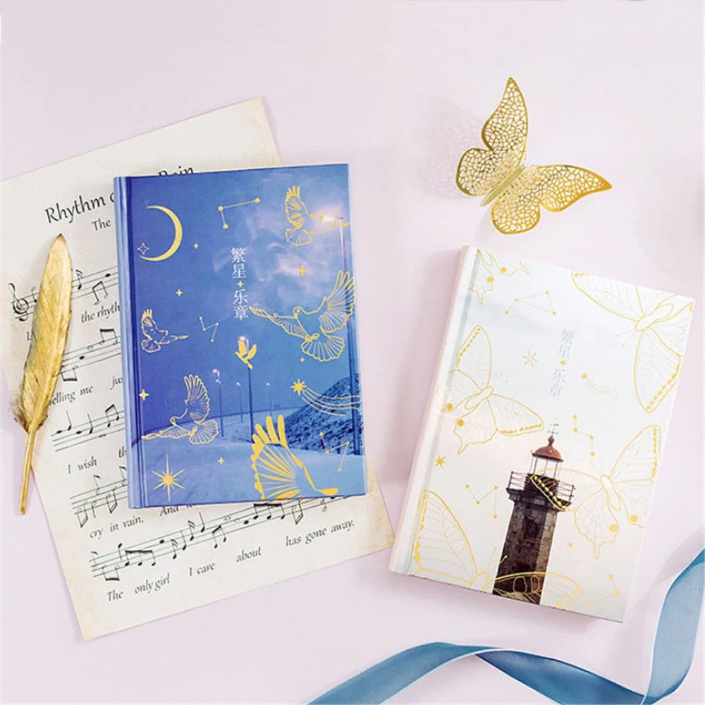 2021 золото Фольга Тетрадь звезда олень бабочка записной книжки Kawaii Школа