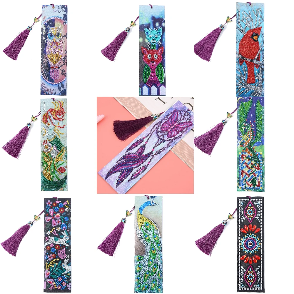 Сделай Сам специальная форма алмазная живопись кожаная Закладка с кисточкой