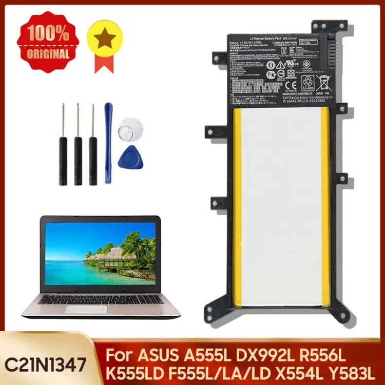 

100% Original Battery C21N1347 for ASUS X555 X555LA X555LD X555LN A555L Y583L R556L R557L F555L 5070mAh Tablet Battery +Tools